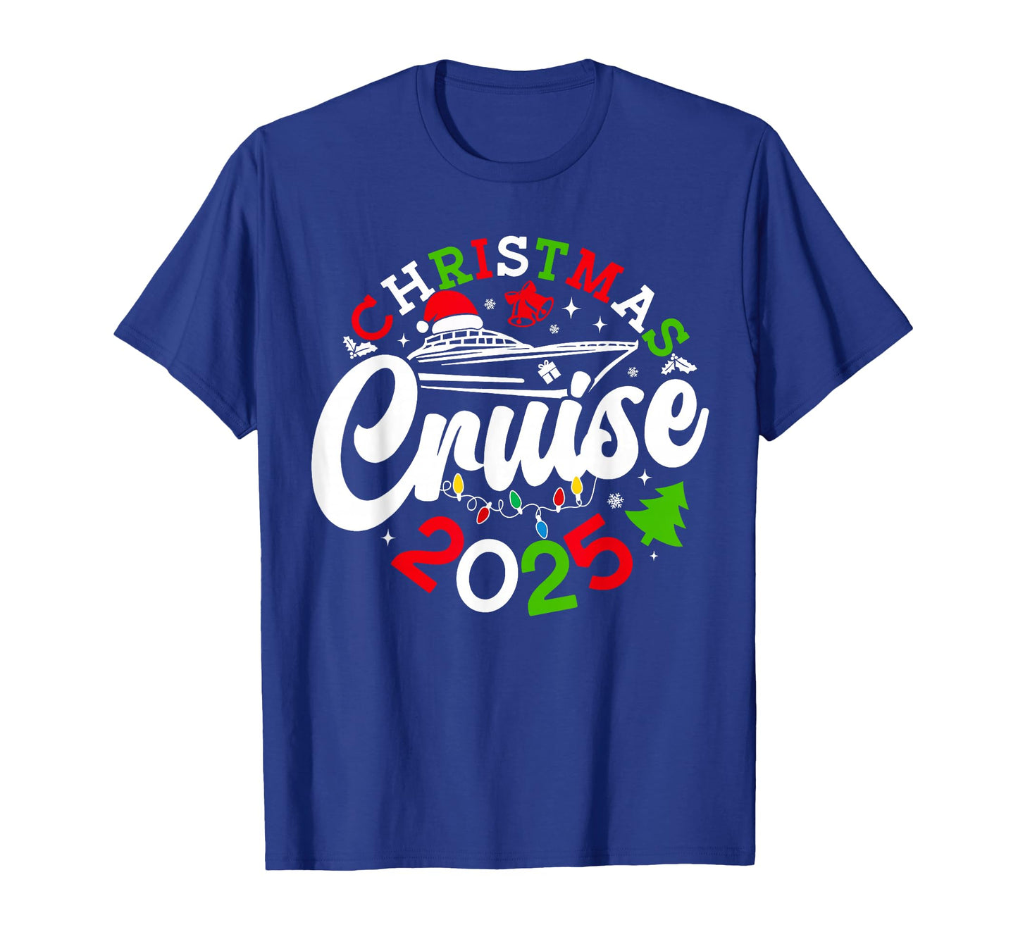 Christmas Cruise 2025 Xmas Lights Holiday Pajamas Family T-Shirt