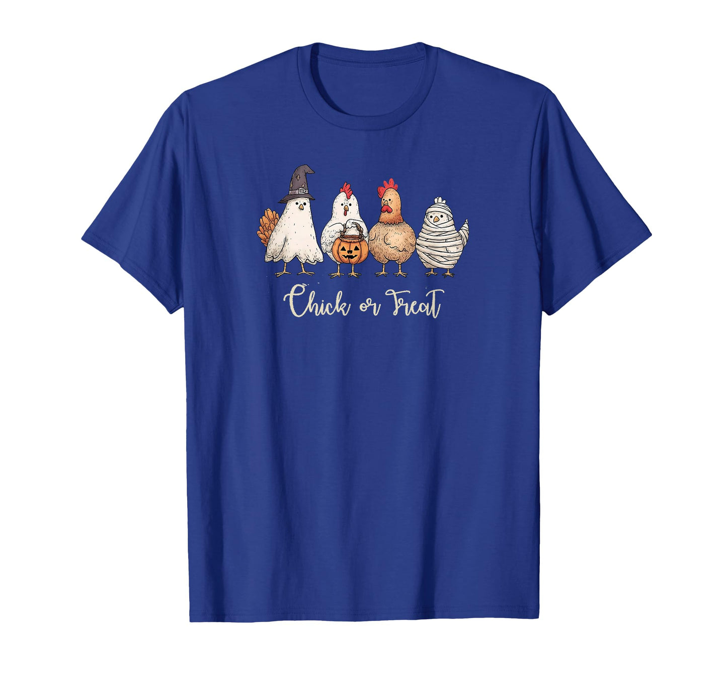 Chick Or Treat Funny Halloween Pumpkin Ghost Spooky Chicken T-Shirt