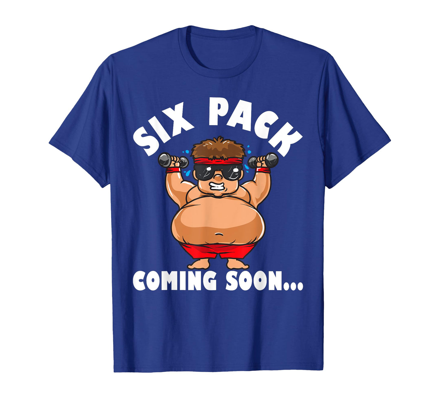 Men Funny Gym Six Pack Coming Soon - Cartoon design T-Shirt
