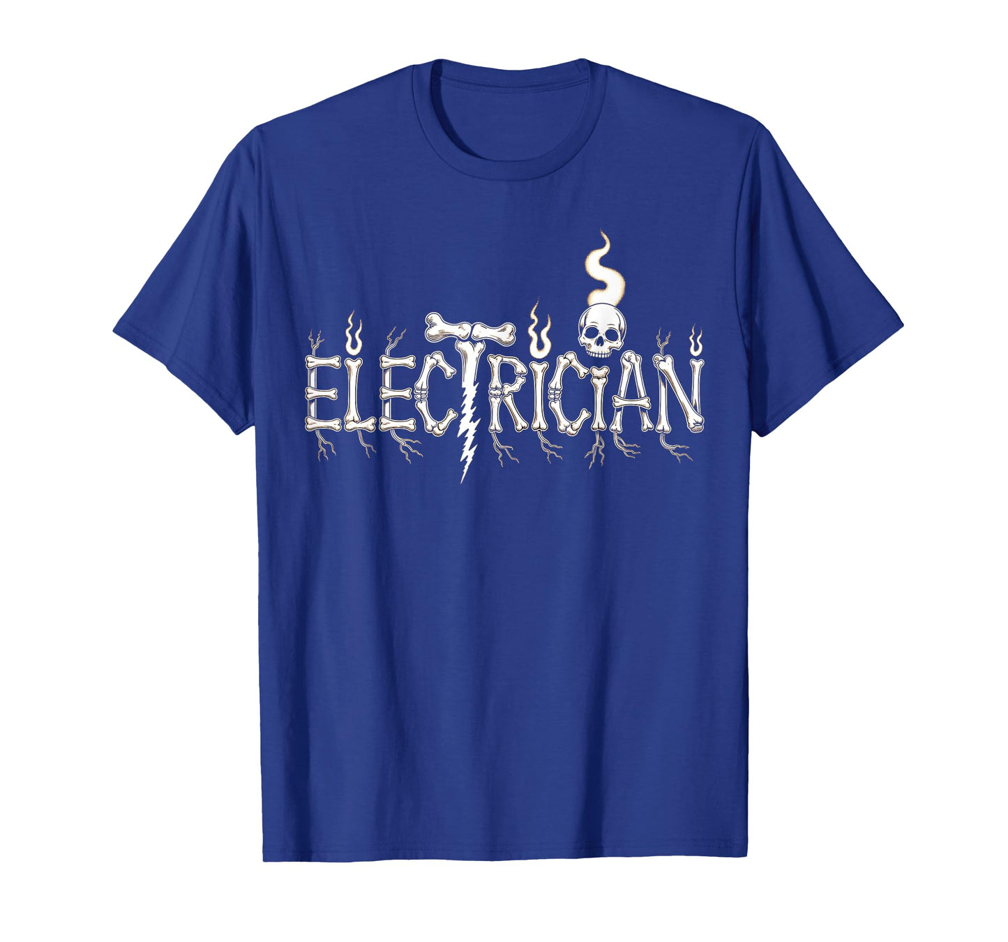 Funny Electrician Job Horror Skeleton Halloween Team Costume T-Shirt