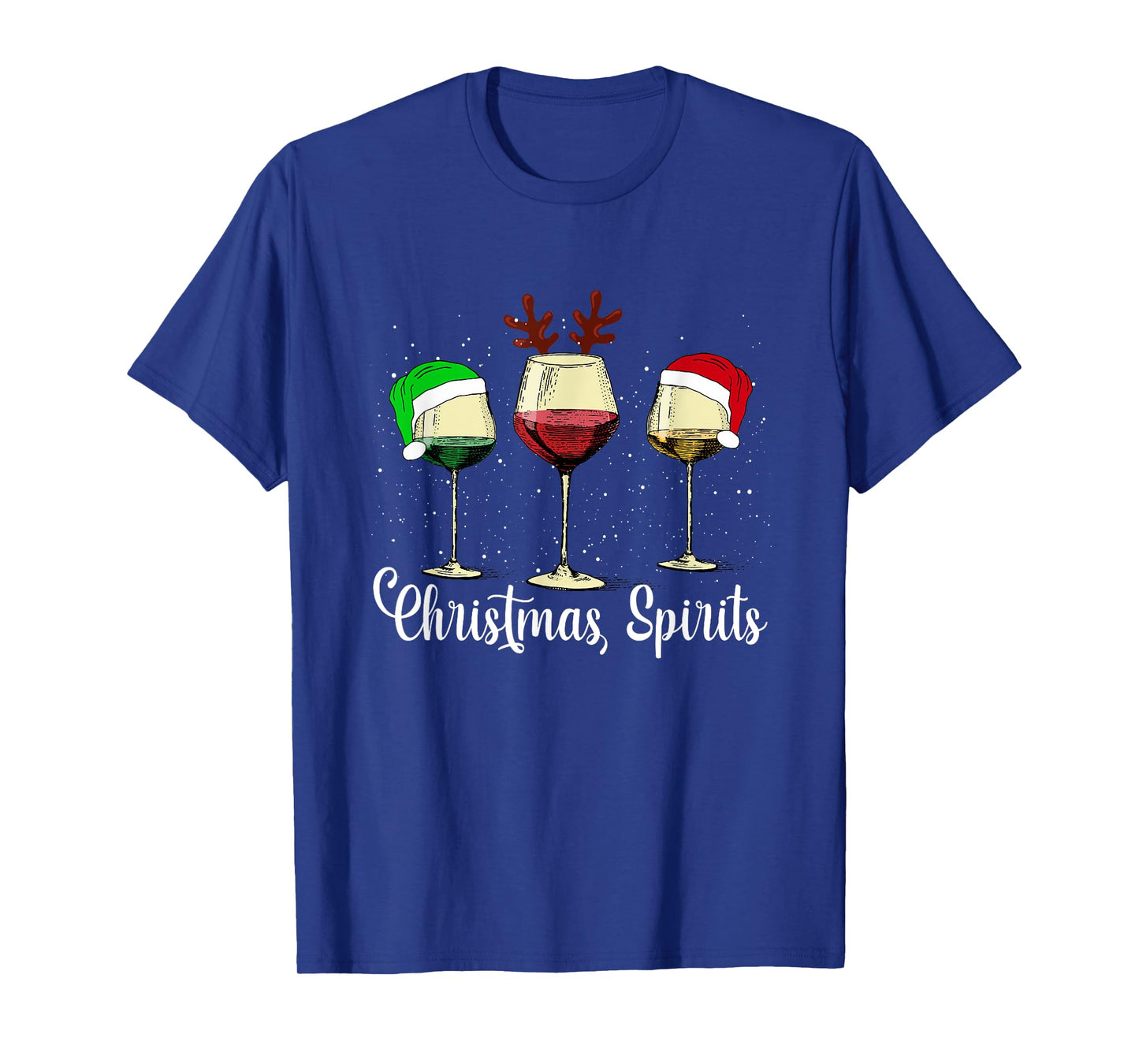 Christmas Wine Shirt - Funny Wine Santa Hat Xmas Men Women T-Shirt