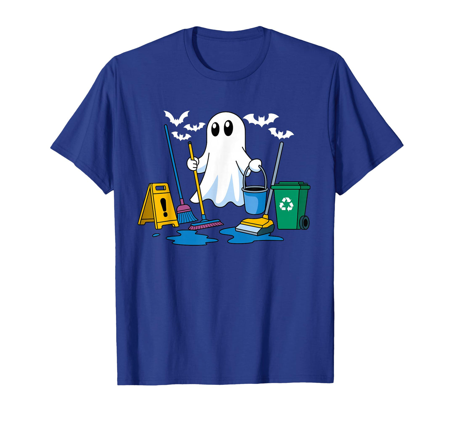 School Custodian Janitor Ghost Halloween T-Shirt