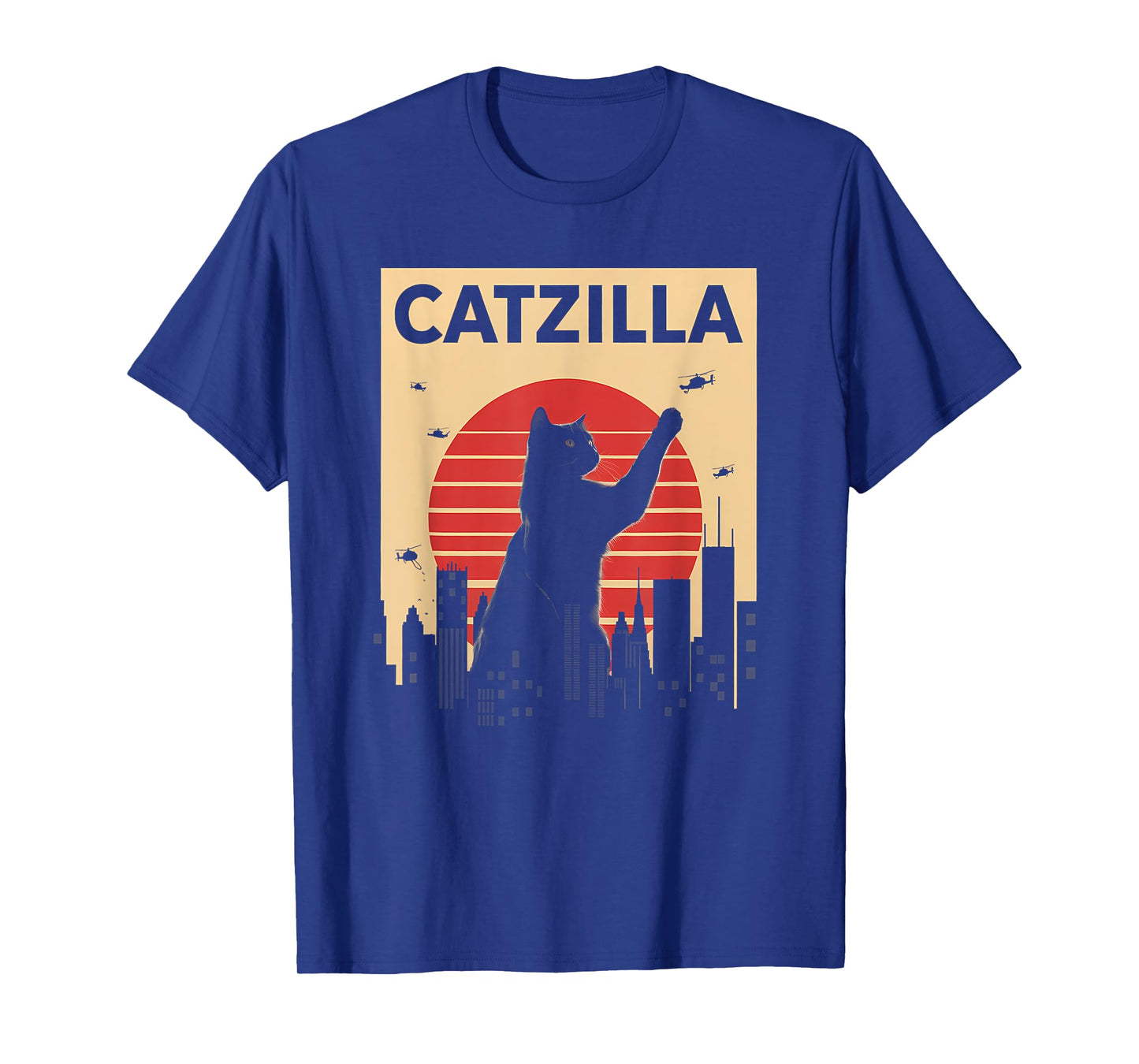 Vintage Catzilla tee - Funny Kitten and Cat T-Shirt for Men Women Kids