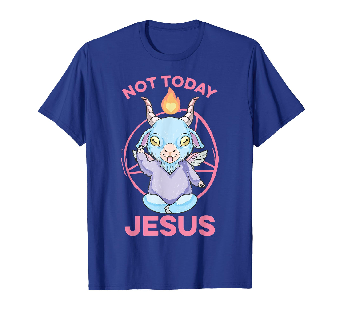 Pastel Goth Baby Baphomet Not Today Jesus Anime Nu Goth T-Shirt