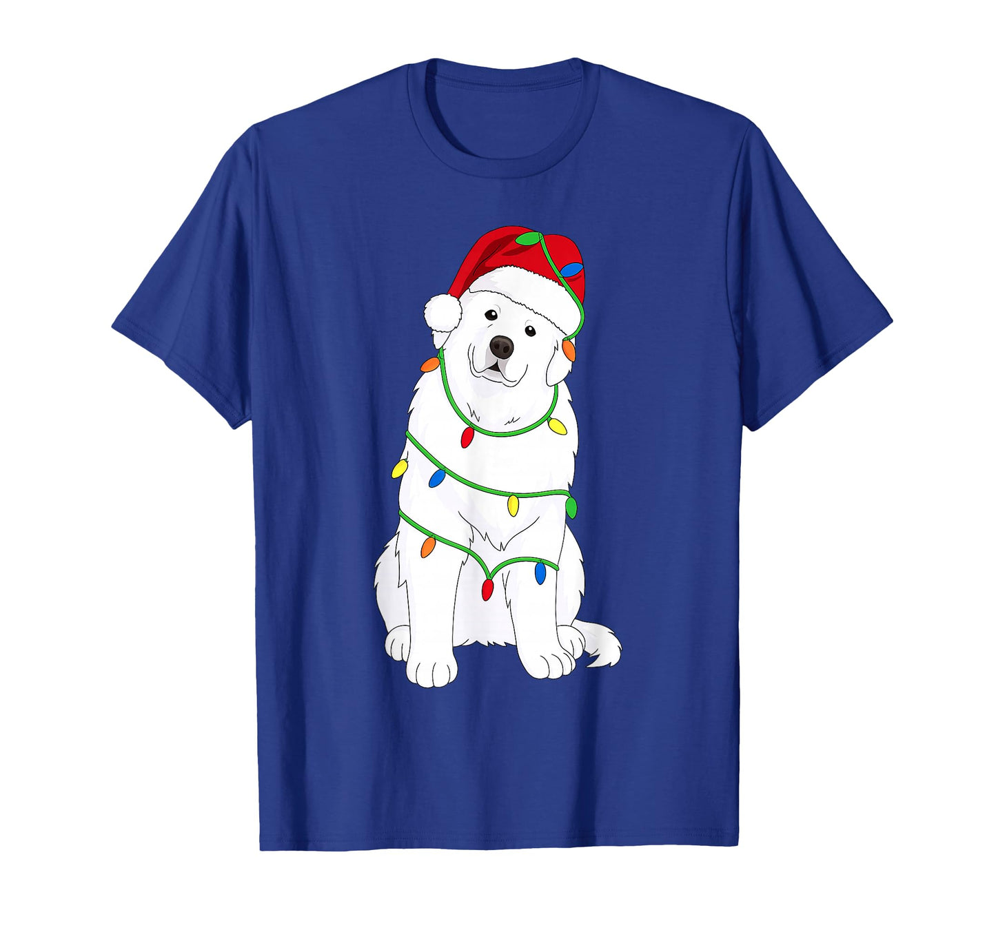 Great Pyrenees Christmas Tree Lights Holiday Dog Lover T-Shirt