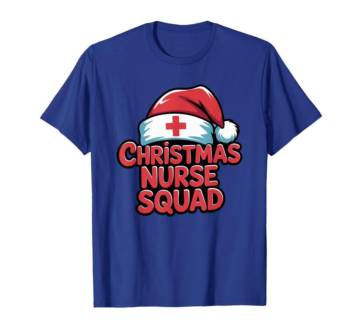 Nurse Christmas Squad Santa Hat Matching Crew T-Shirt