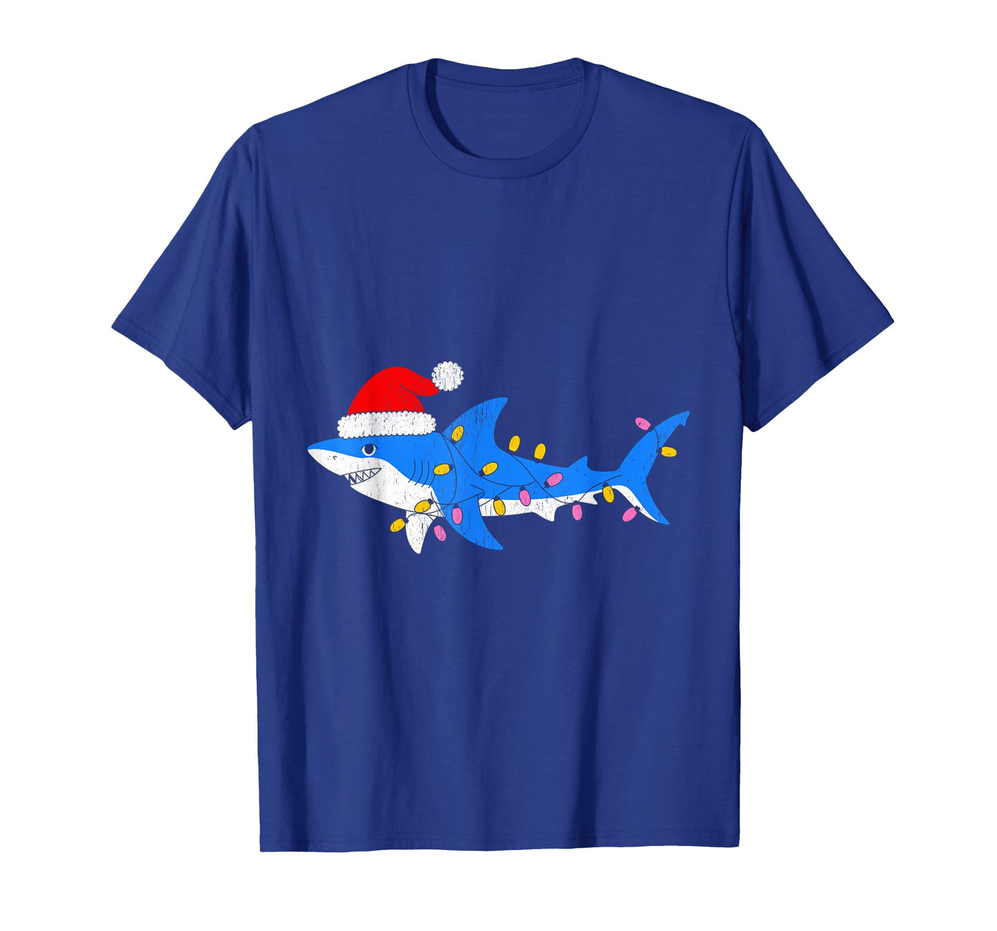 Funny Shark Santa Hat Christmas T-Shirt