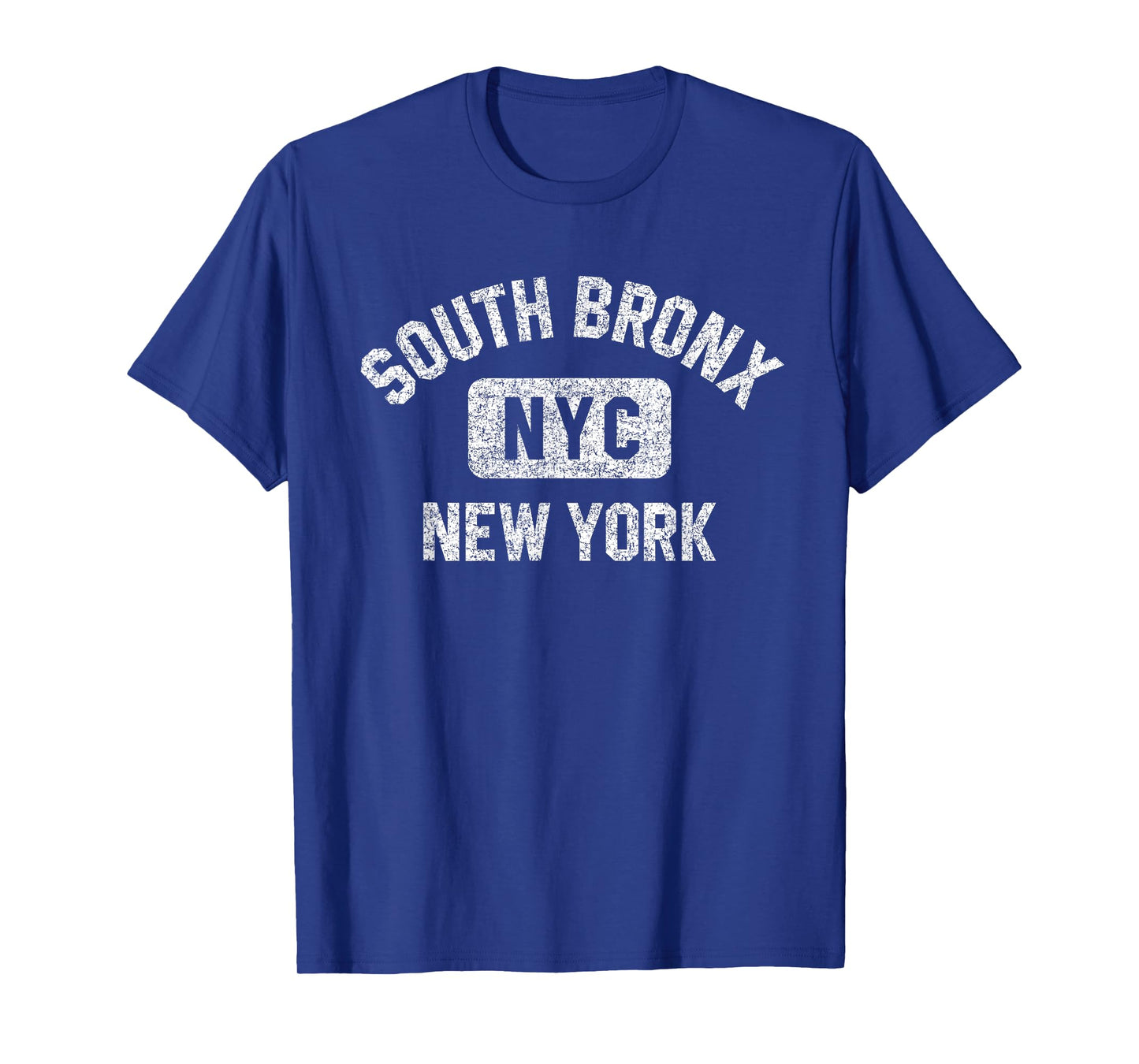 South Bronx NYC Gym Style Distressed White Print T-Shirt