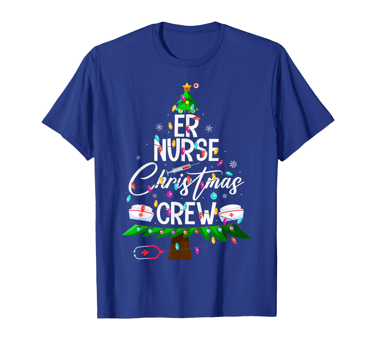 ER Nurse Christmas Crew Nursing Medical Nurse Xmas Tree T-Shirt