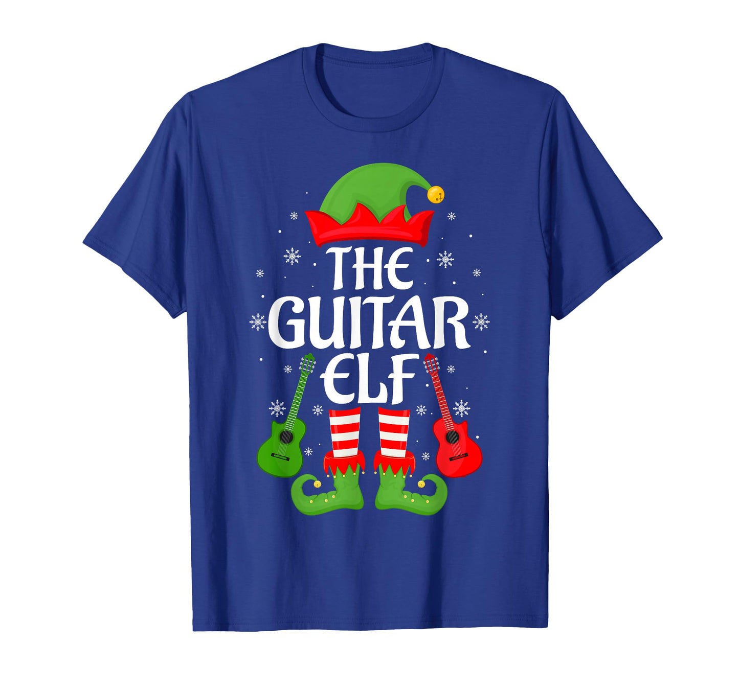 Guitar Elf Xmas Matching Family Elf Squad Christmas T-Shirt