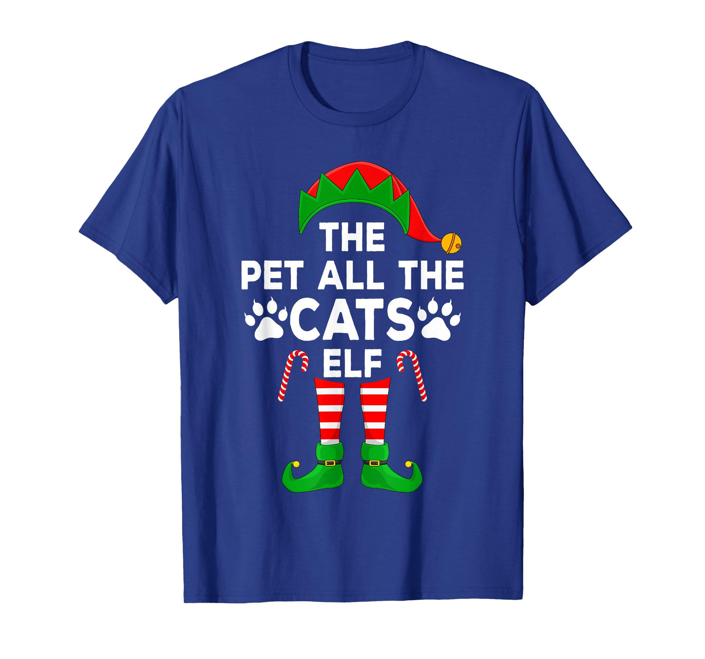 Pet All The Cats Elf Matching Family Cat Lover Christmas Elf T-Shirt