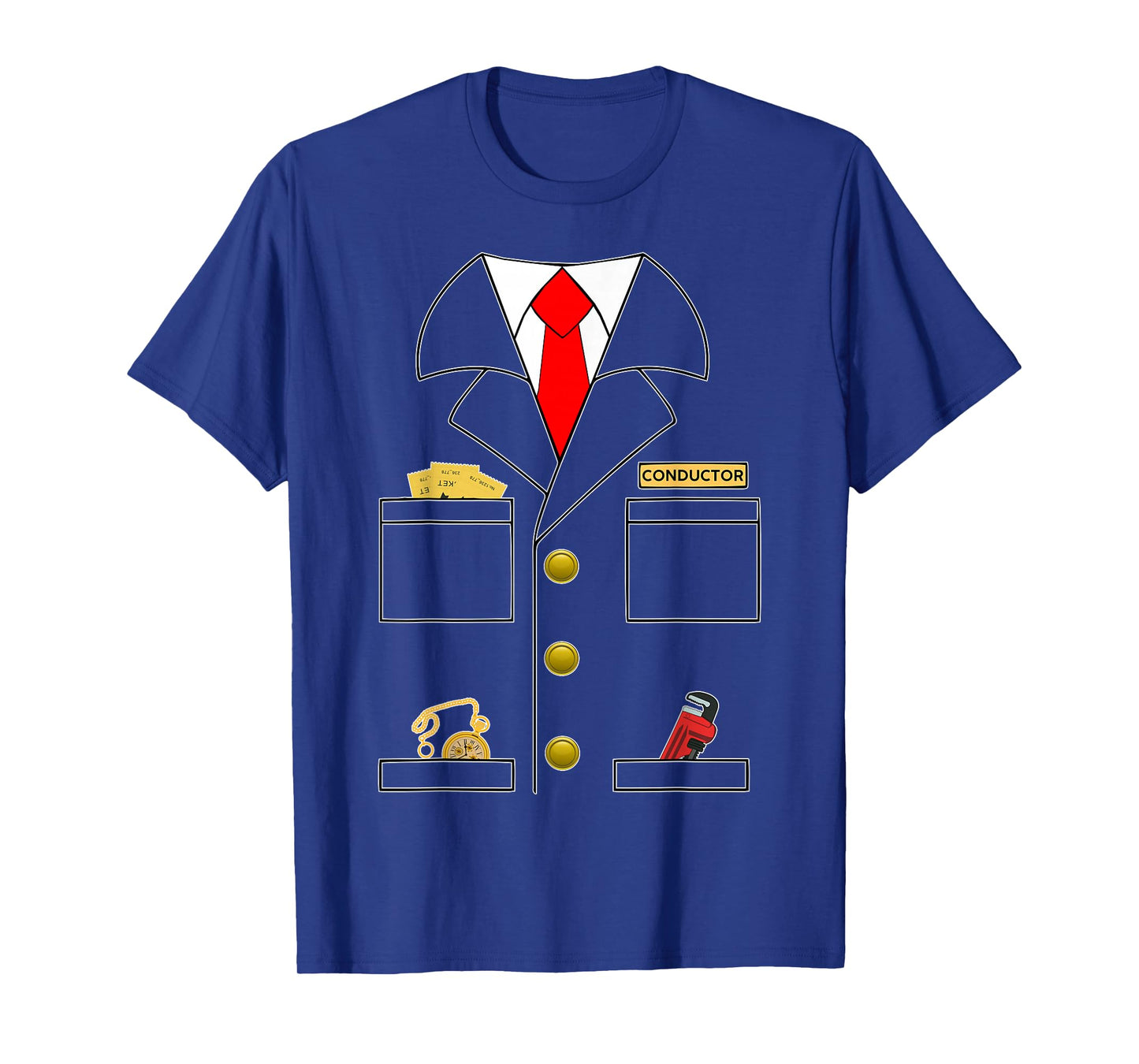 Train Conductor Costume Kids Boy Toddler Men Adult Halloween T-Shirt