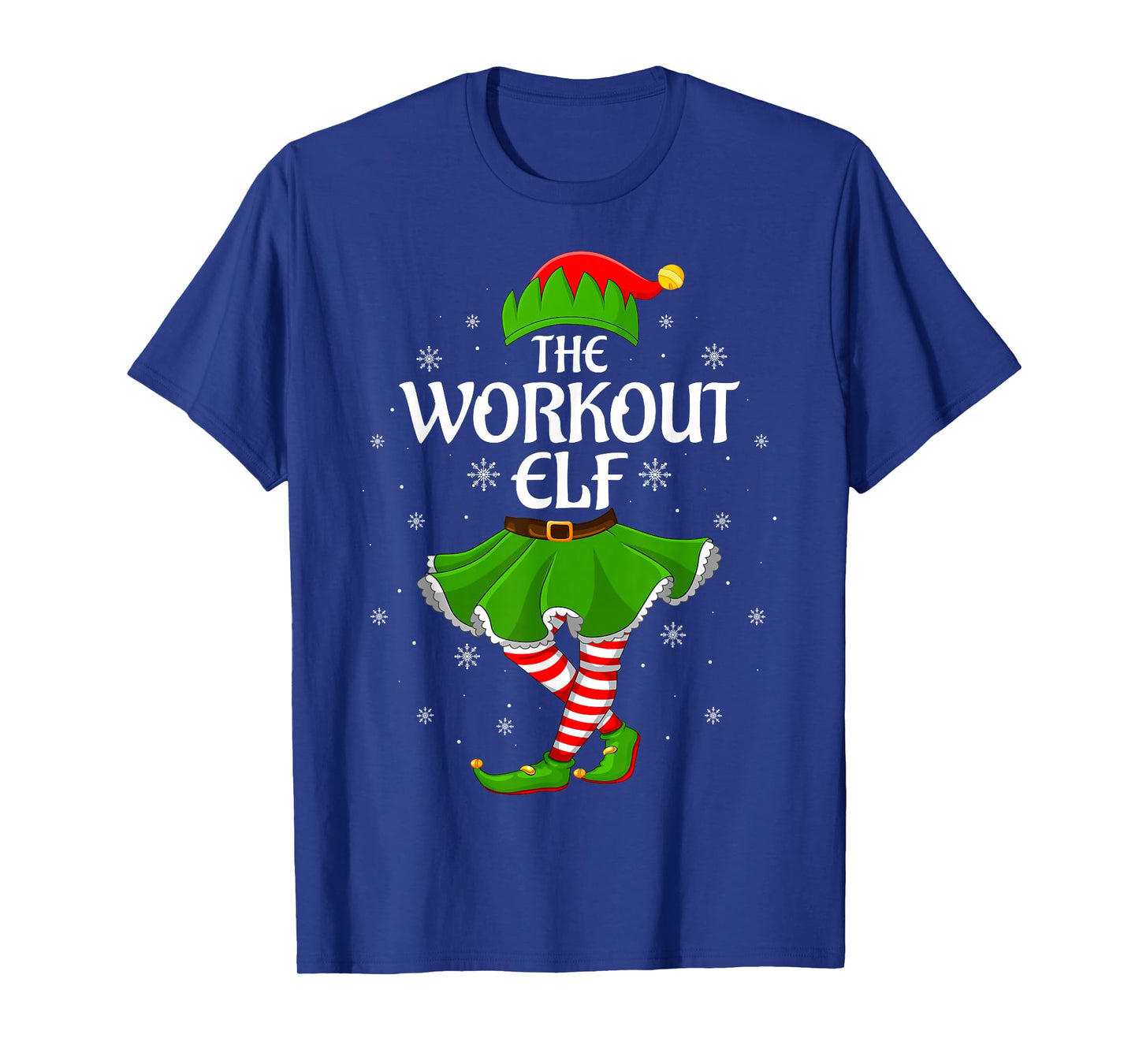 Workout Elf Christmas Family Girls Women Elf Squad Xmas T-Shirt