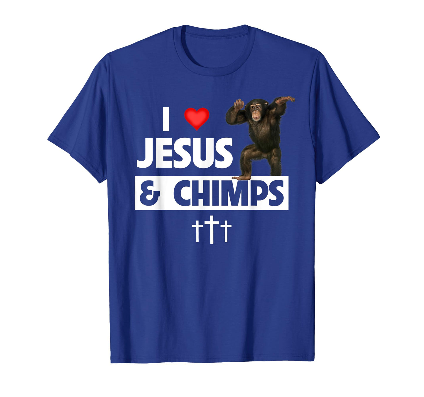 I Love Jesus and Chimps Christian Chimpanzee Monkey Lovers T-Shirt