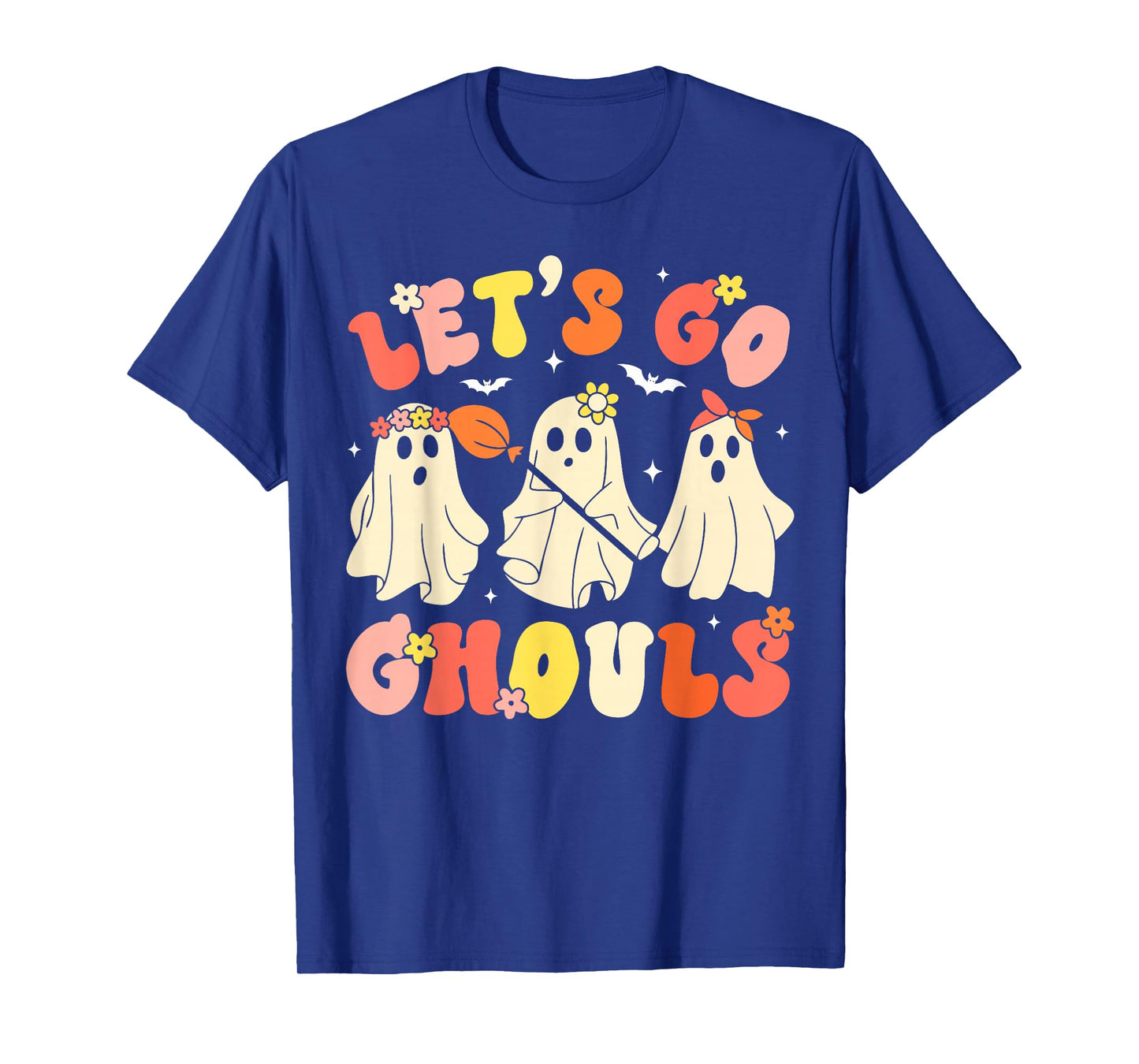 Let's Go Ghouls Halloween Ghost Retro Groovy Outfit Costume T-Shirt