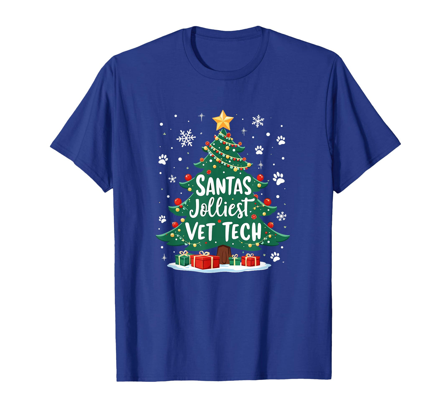 Santas Jolliest Vet Tech | Funny Christmas T-Shirt