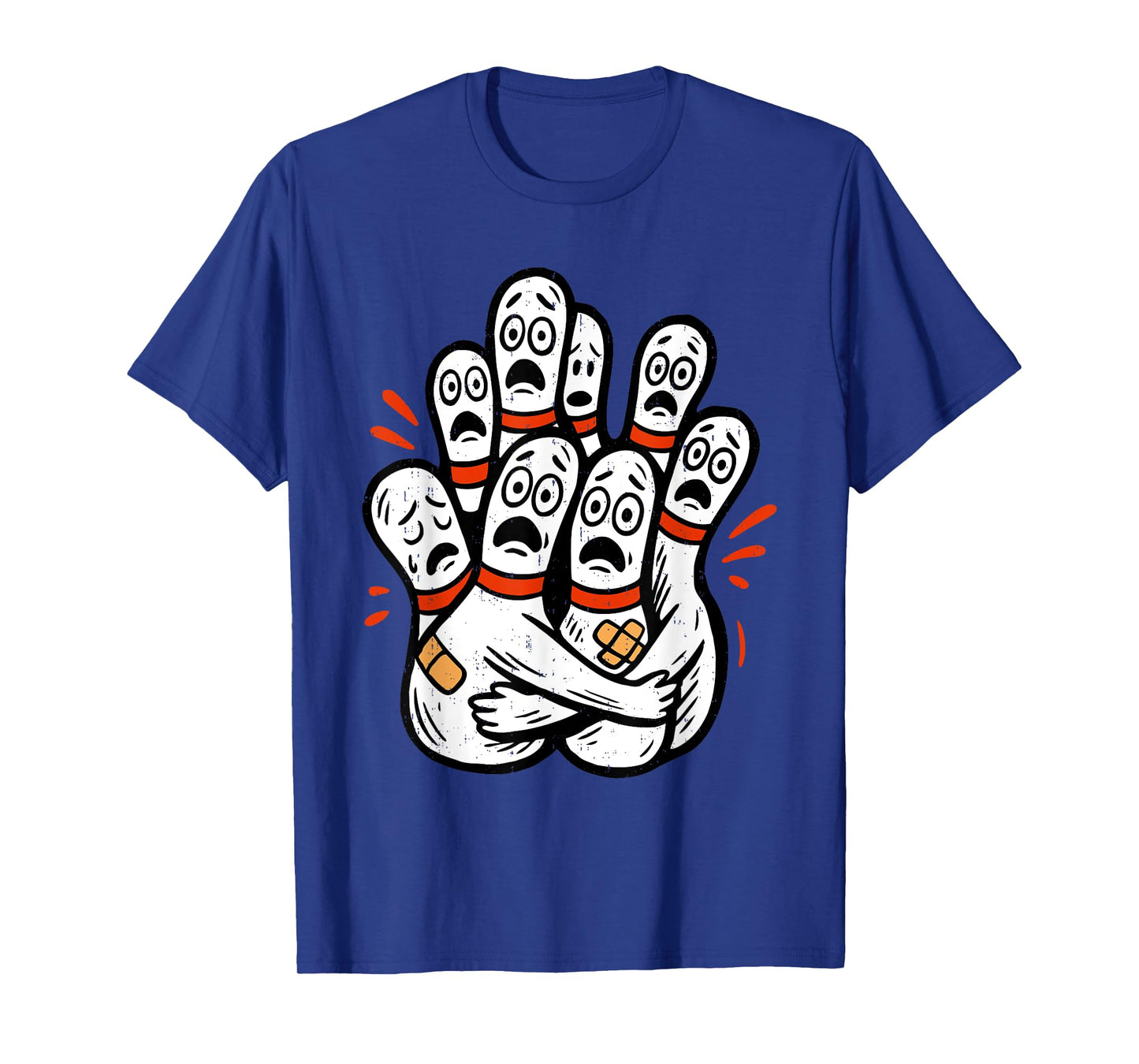 Cartoon Bowling Pins Scared Funny Bowler Sport Player T-Shirt