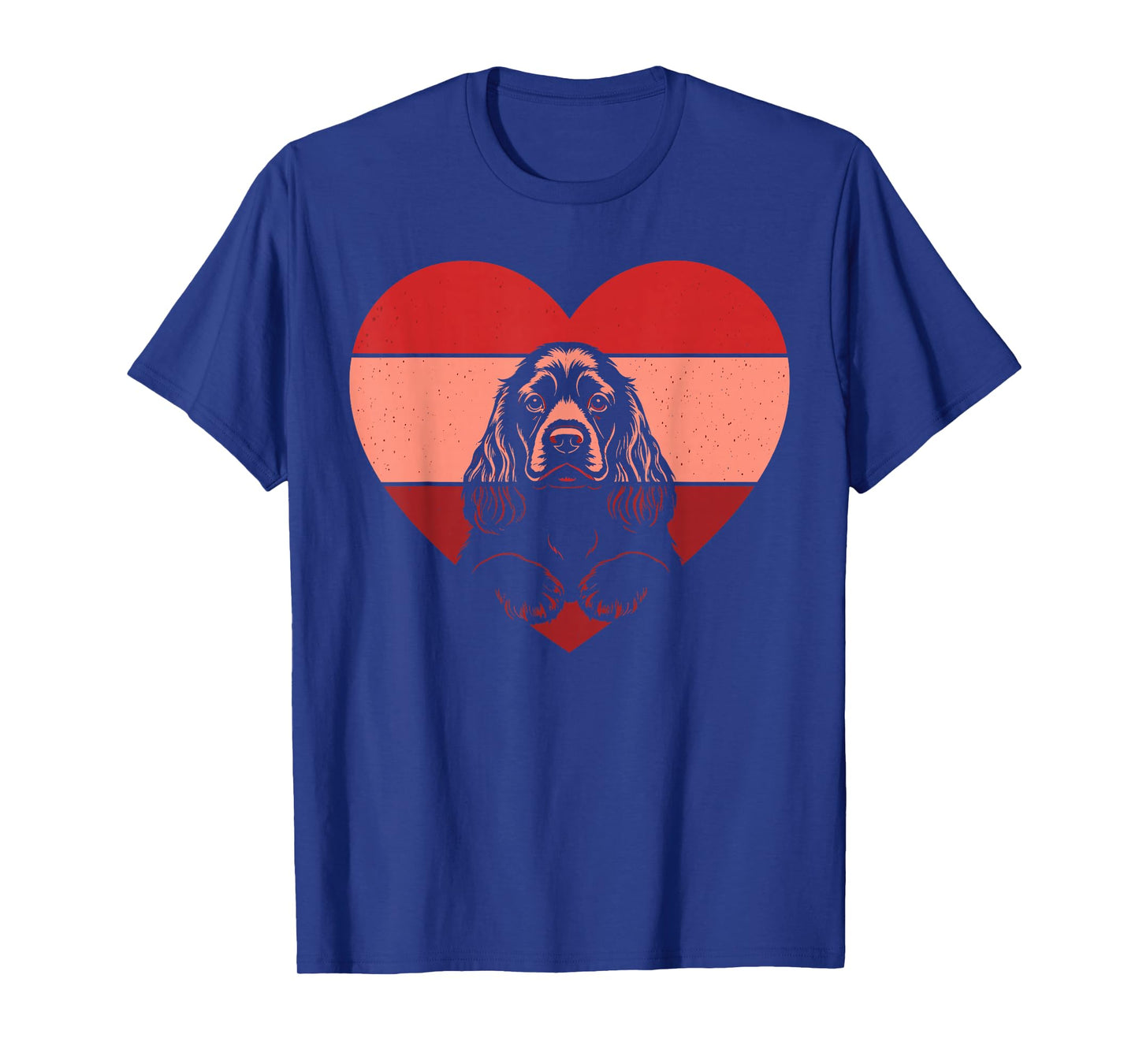 Retro Heart Cocker Spaniel Dog Vintage Valentine Womens Mens T-Shirt