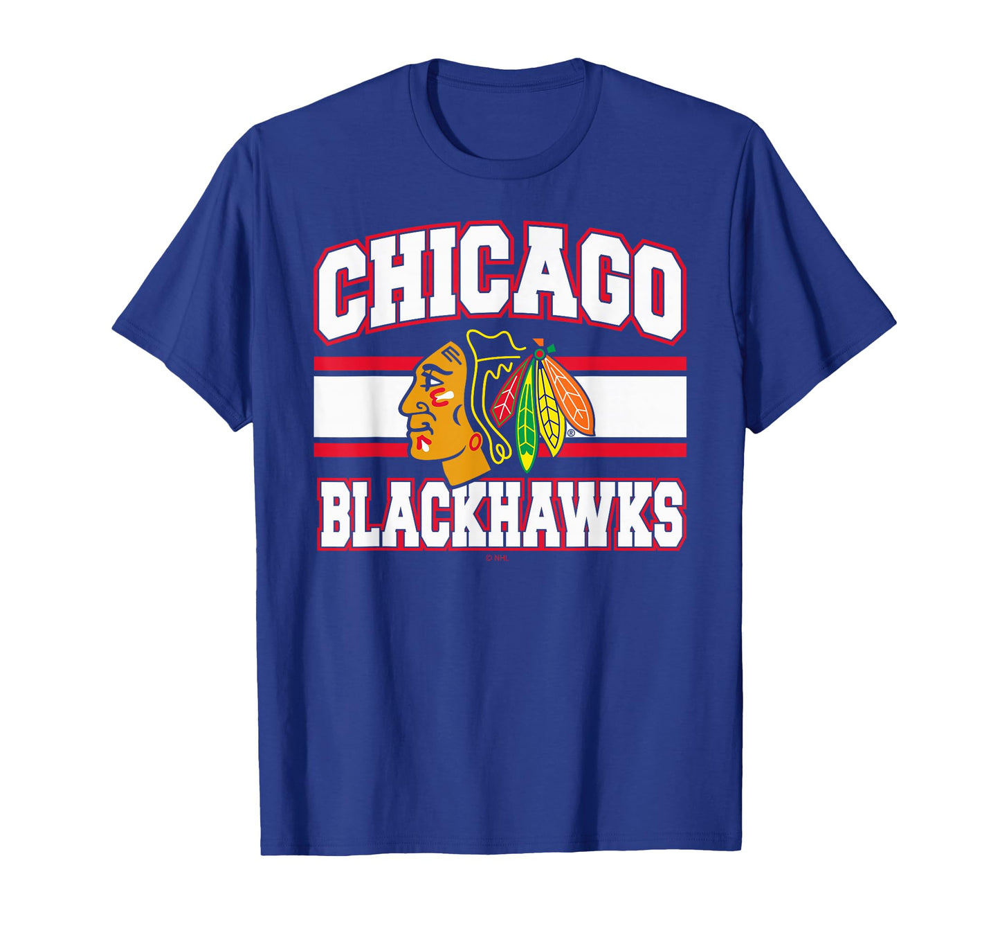 Chicago Blackhawks Stripe Black Officially Licensed T-Shirt