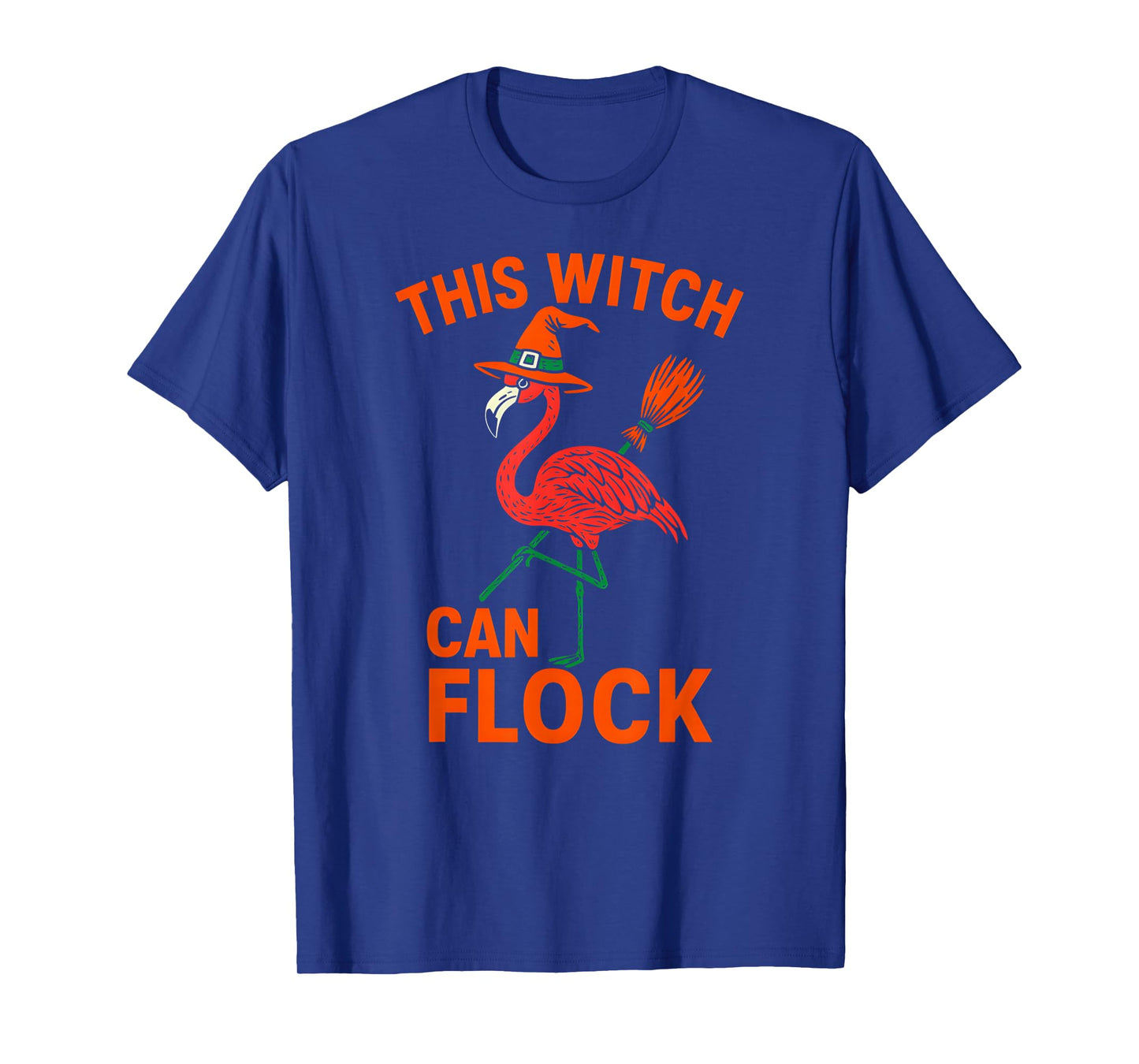This Witch Can Flock Flamingo Funny Halloween Women's Spooky T-Shirt