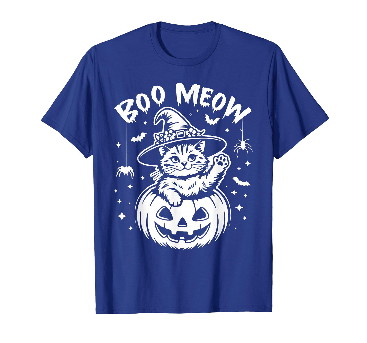 Boo Meow Cat Halloween Costume Cute Pumpkin Fur Dad Pet Mom T-Shirt