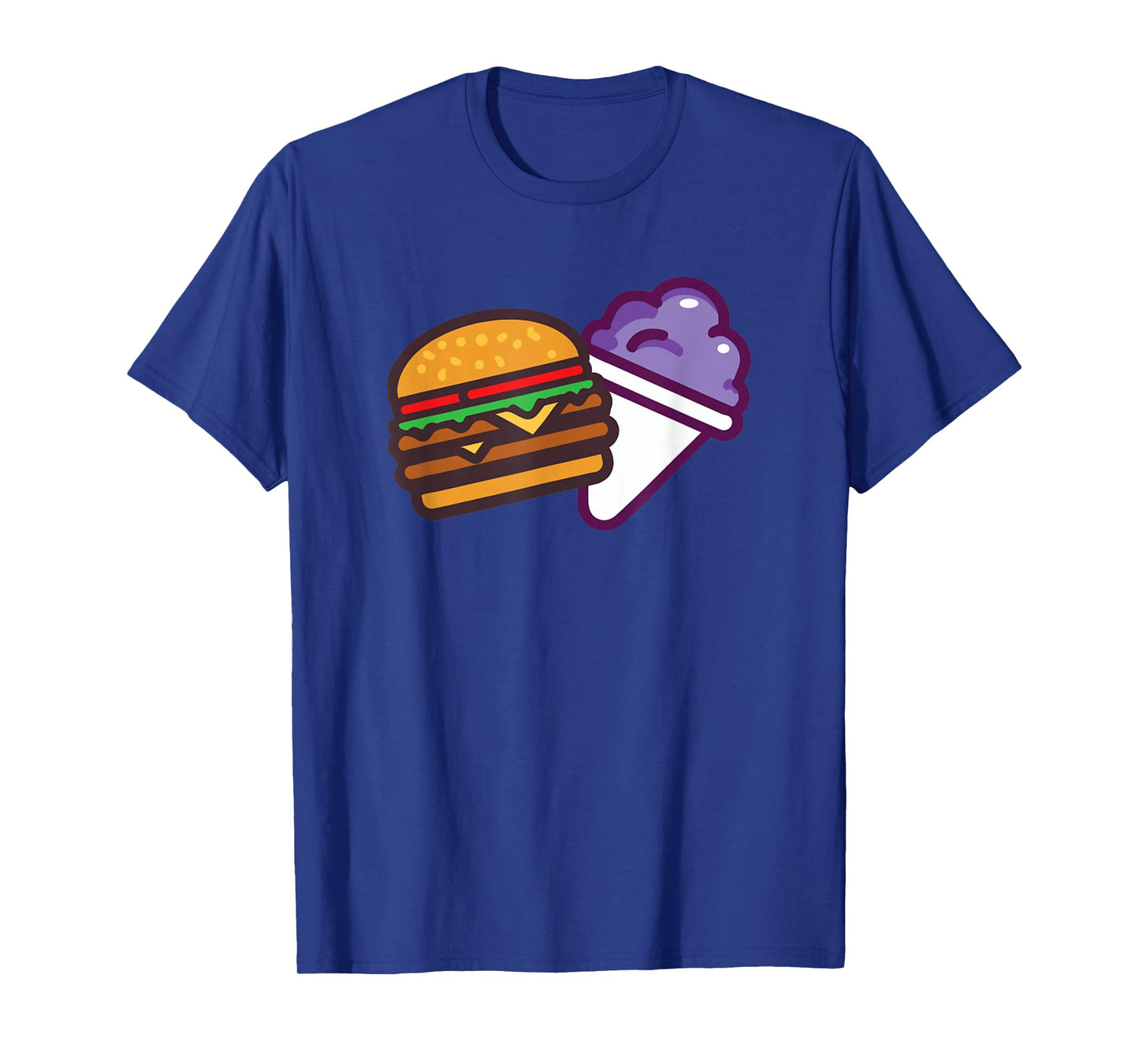 Funny Burger And Grape Cute Burger Snow Cone T-Shirt