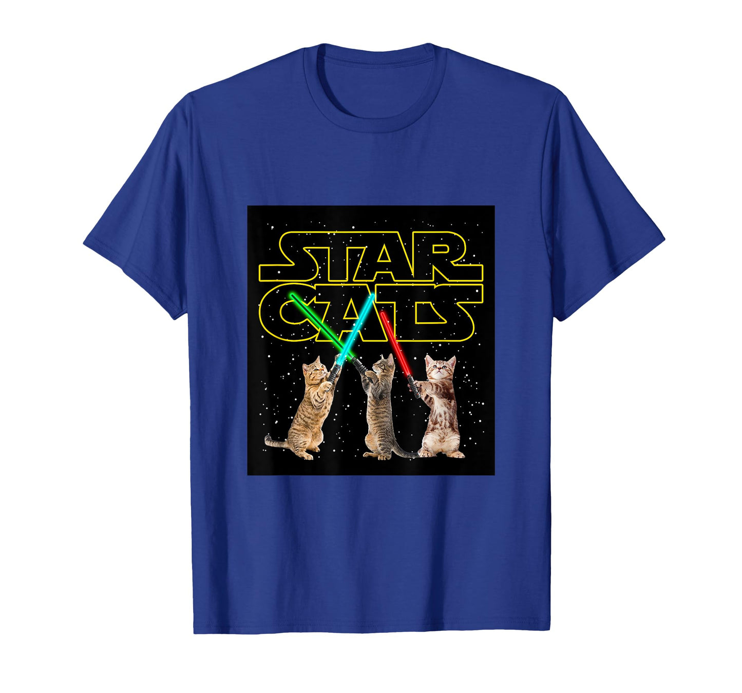 Cool Funny Cats Play in Space Cartoon Anime Graphic Designs T-Shirt