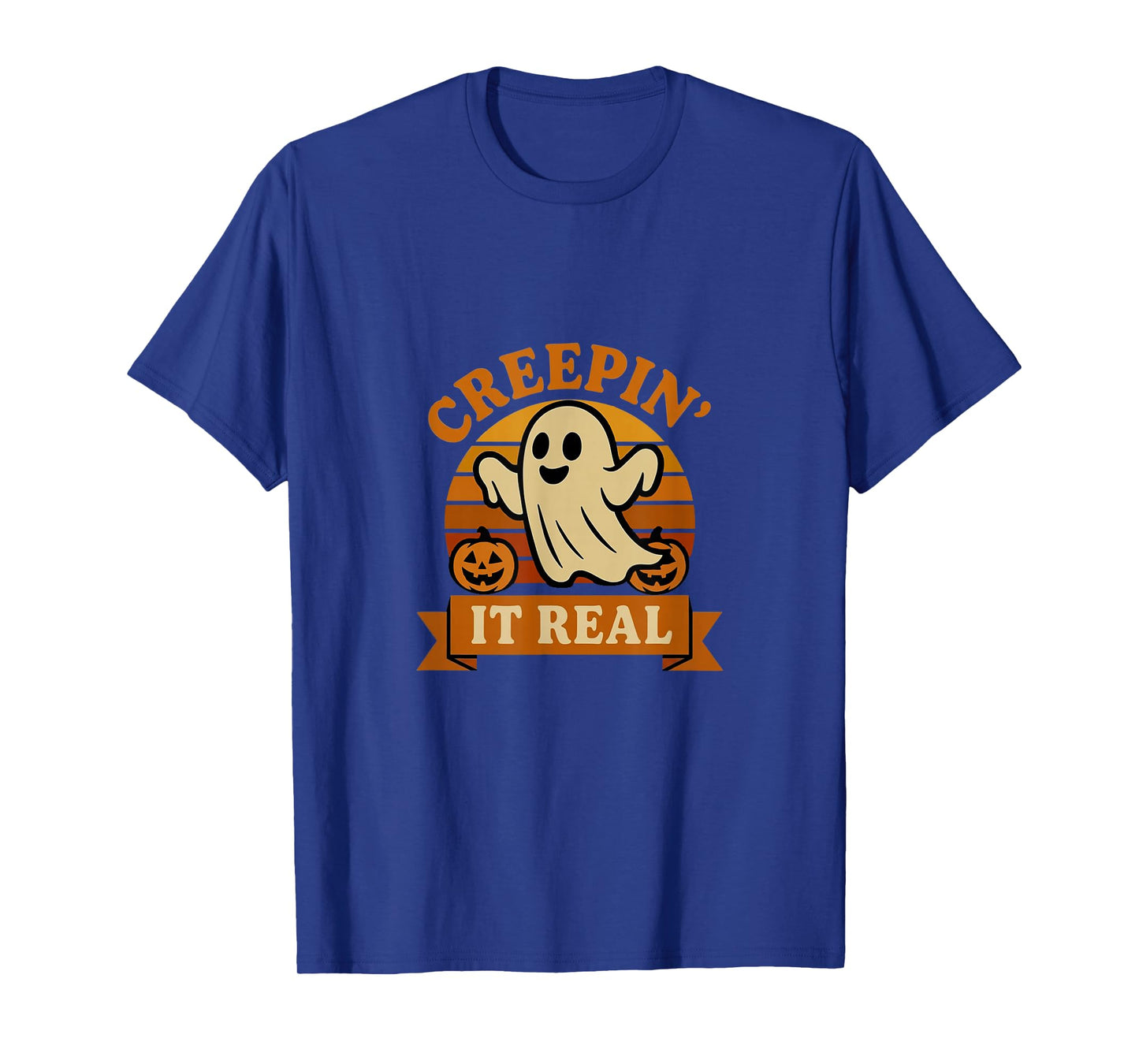 Creepin It Real Retro Ghost Funny Halloween Design T-Shirt