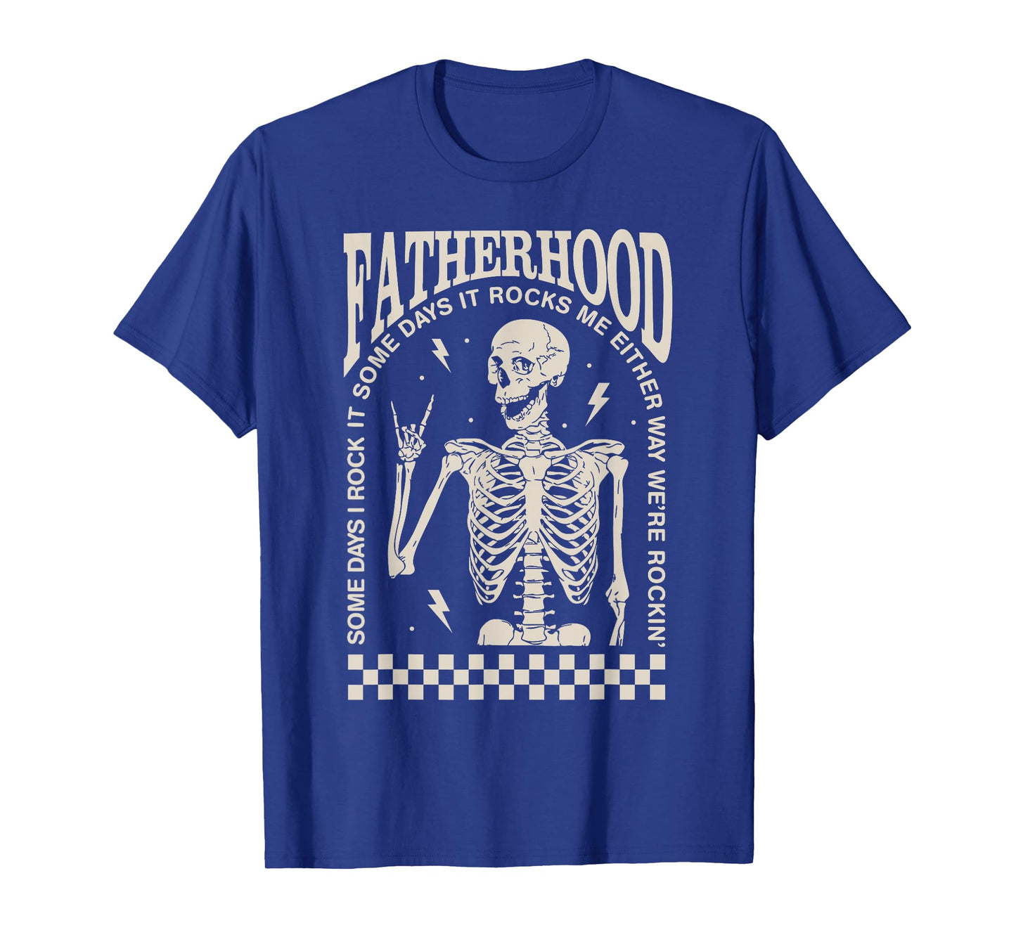 Funny Fatherhood Rock Skeleton Dad Life Vintage Fathers Day T-Shirt