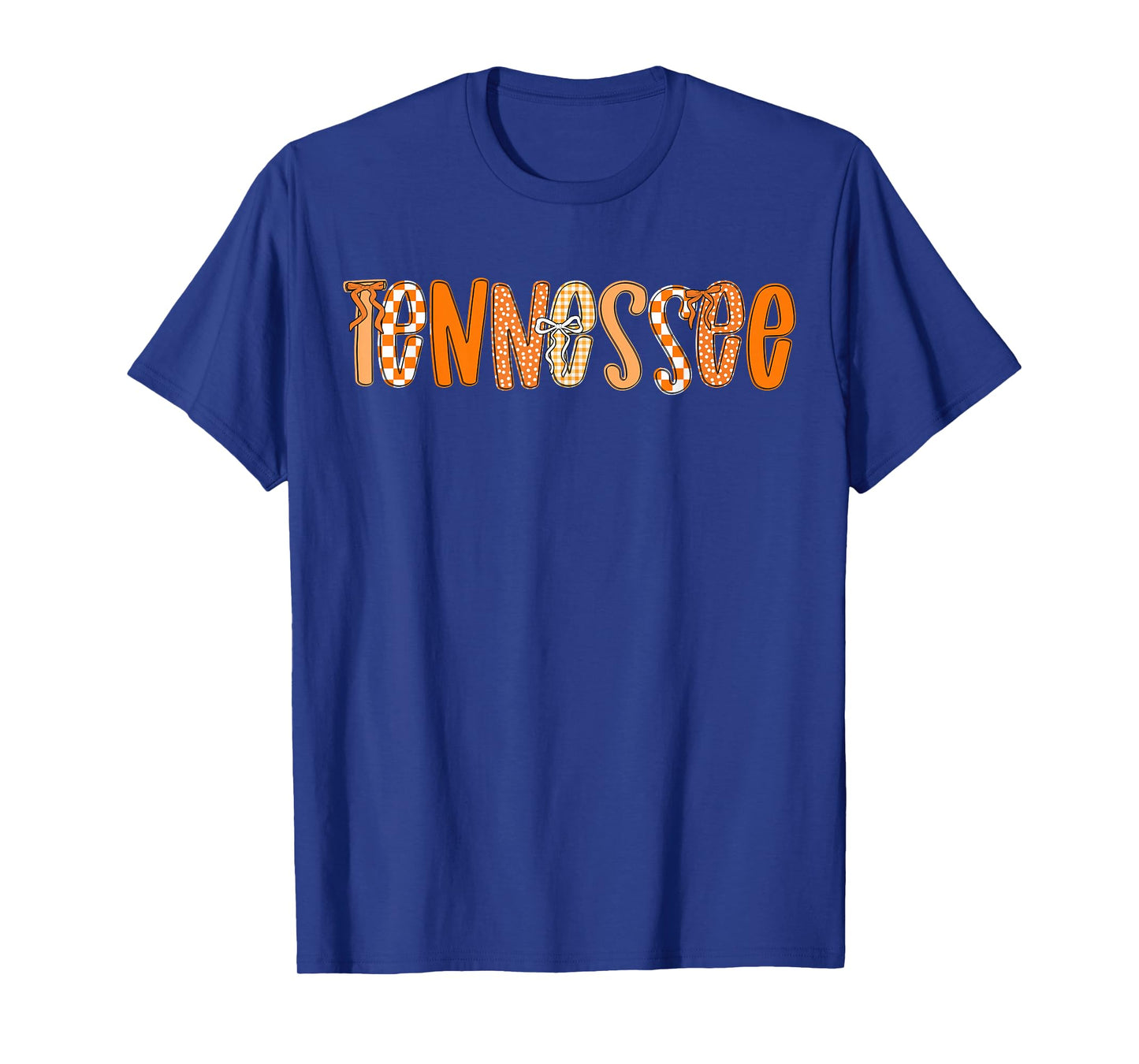 Tennessee Coquette Orange Checkered Bow Women Girls Kids T-Shirt