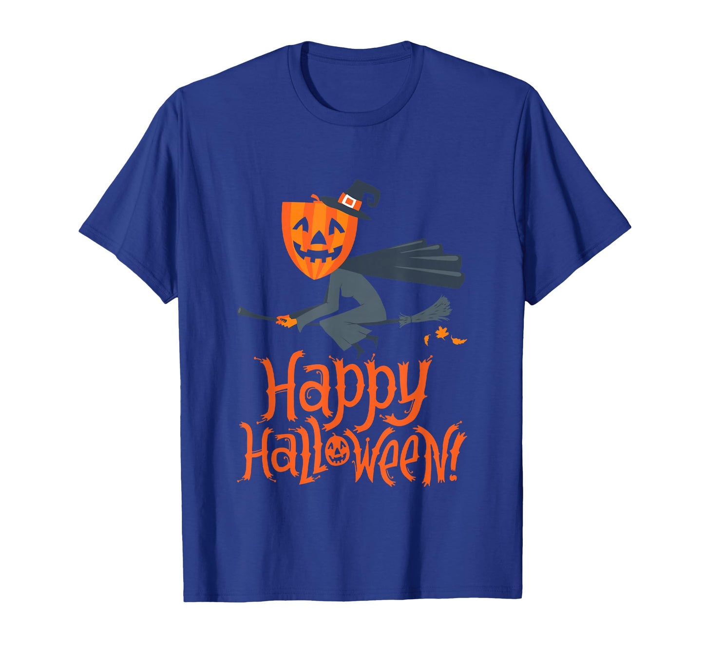 Happy Halloween Witch Pumpkin - Funny Cartoon Motif T-Shirt