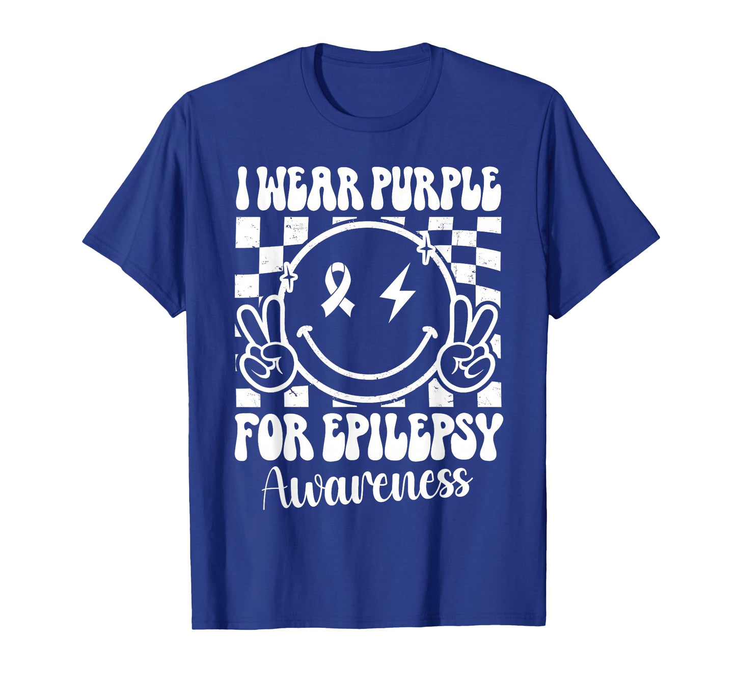 I Wear Purple For Epilepsy Awareness Smile Face Epilepsy T-Shirt