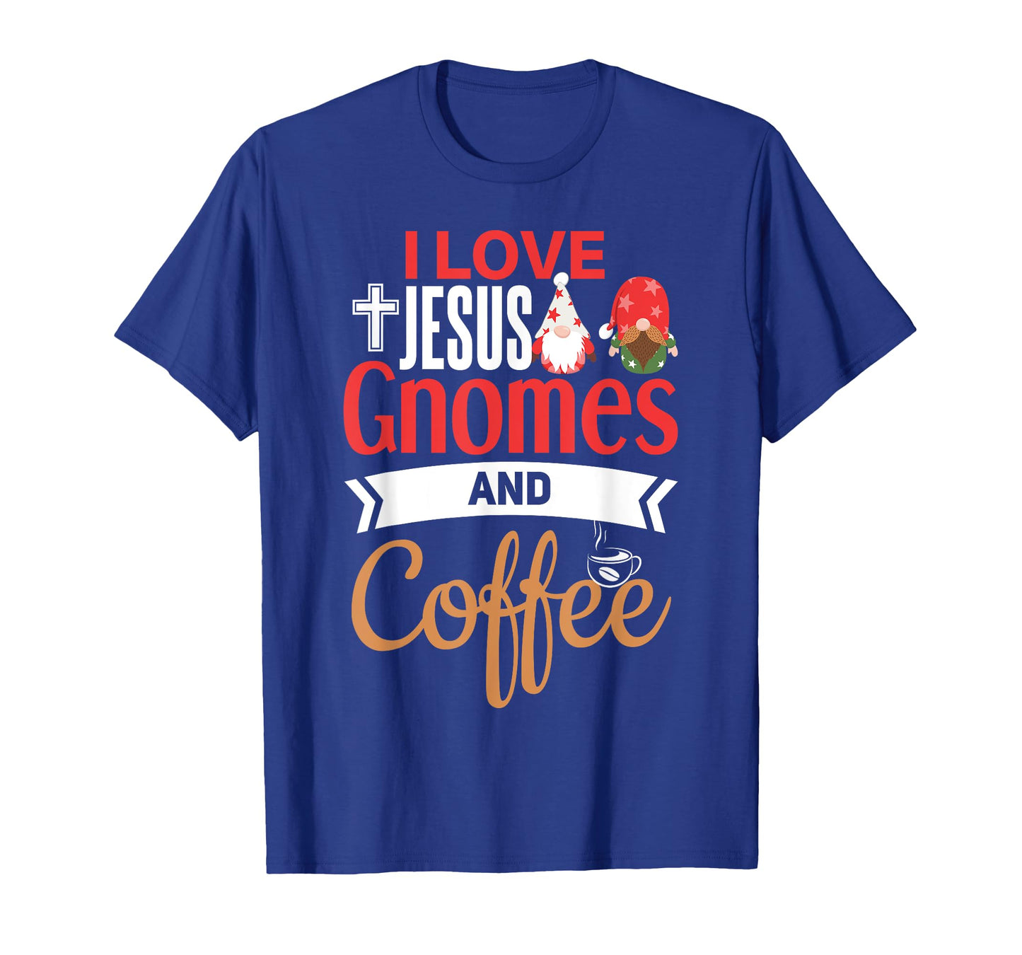Christian Gnome Shirt Jesus Coffee Lover Garden Gnome T-Shirt
