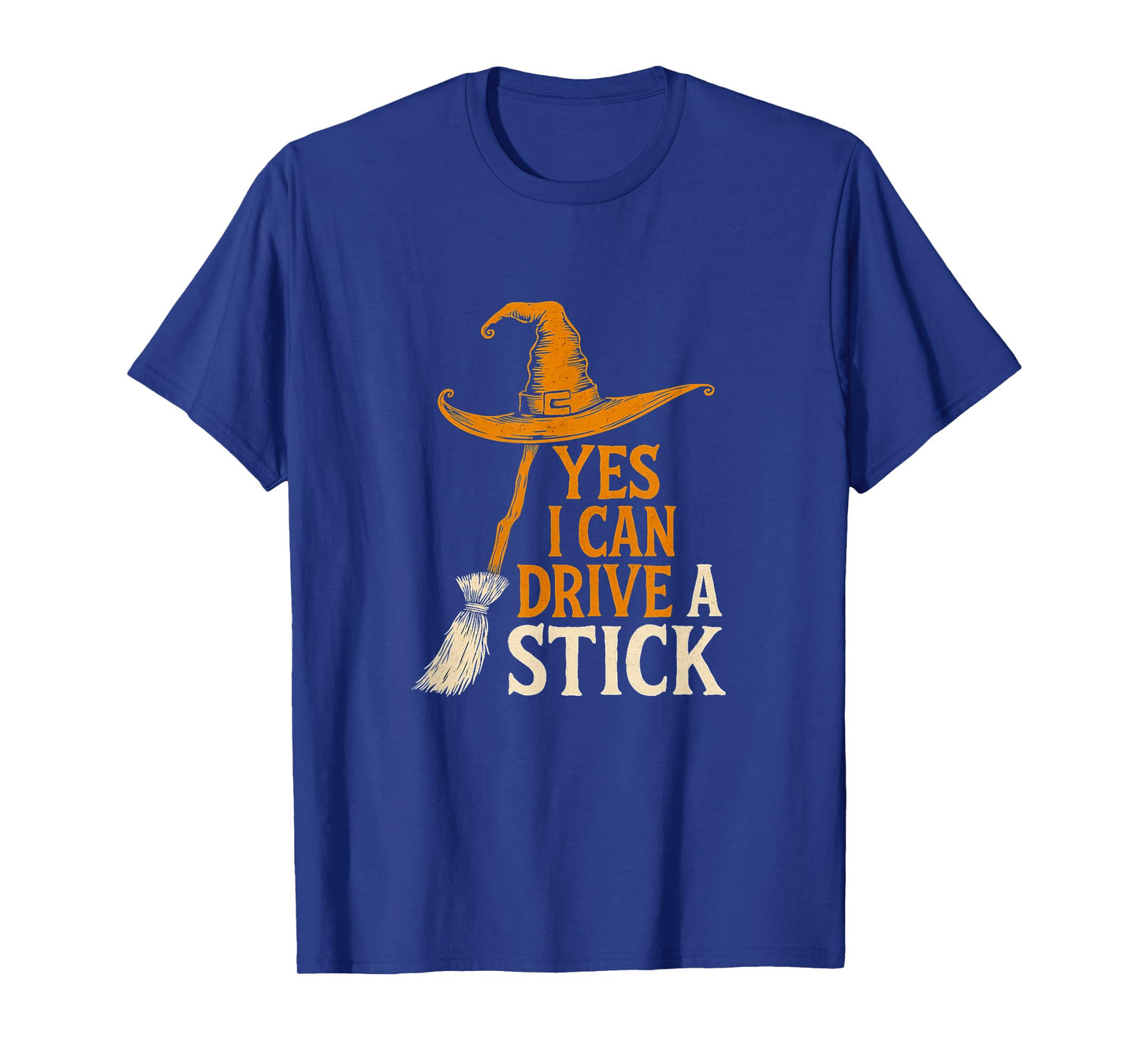Yes I Can Drive A Stick Funny Halloween Witchy Tee T-Shirt