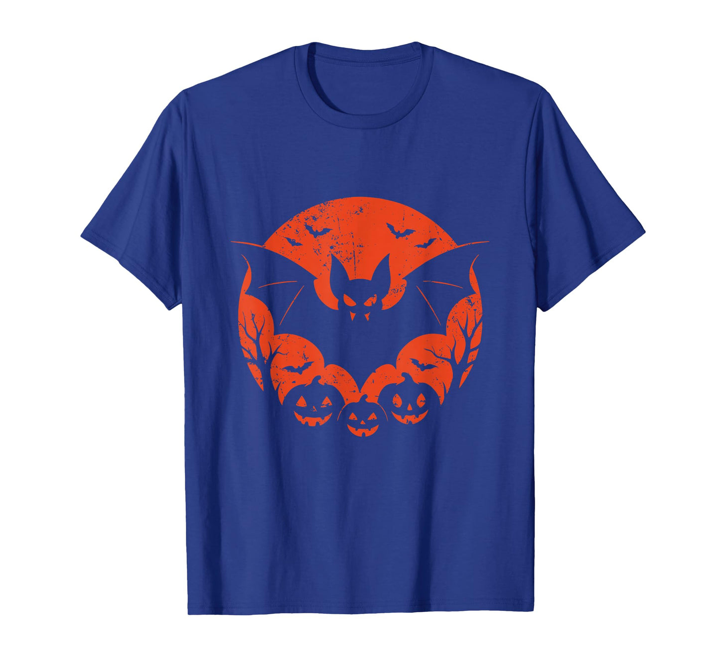 Bat and Pumpkins Halloween Moon T-Shirt