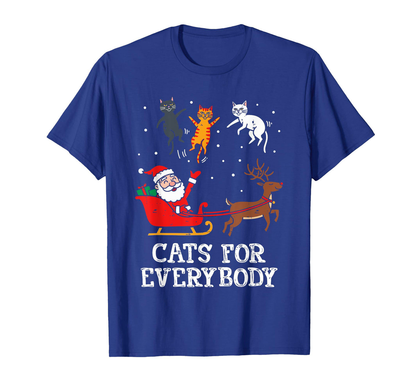 Cats for Everybody Funny Santa Reindeer Christmas Cat Lovers T-Shirt