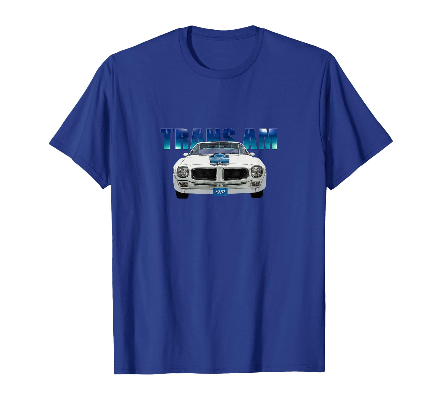 VINTAGE 1970 TRANS AM, WHITE, AMERICAN CLASSIC, BLUE WRAP T-Shirt