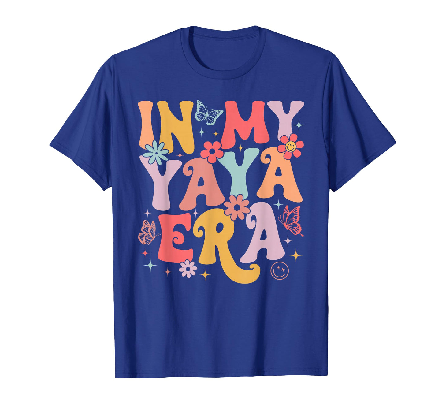 In My Yaya Era Groovy Retro Mothers Day Butterfly Women T-Shirt