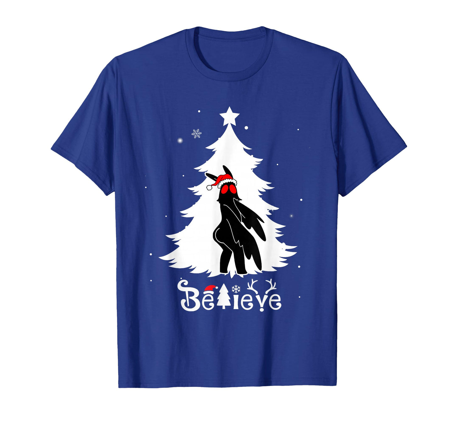 Funny Thicc Mothman Christmas Believe Cryptid Xmas Gifts T-Shirt