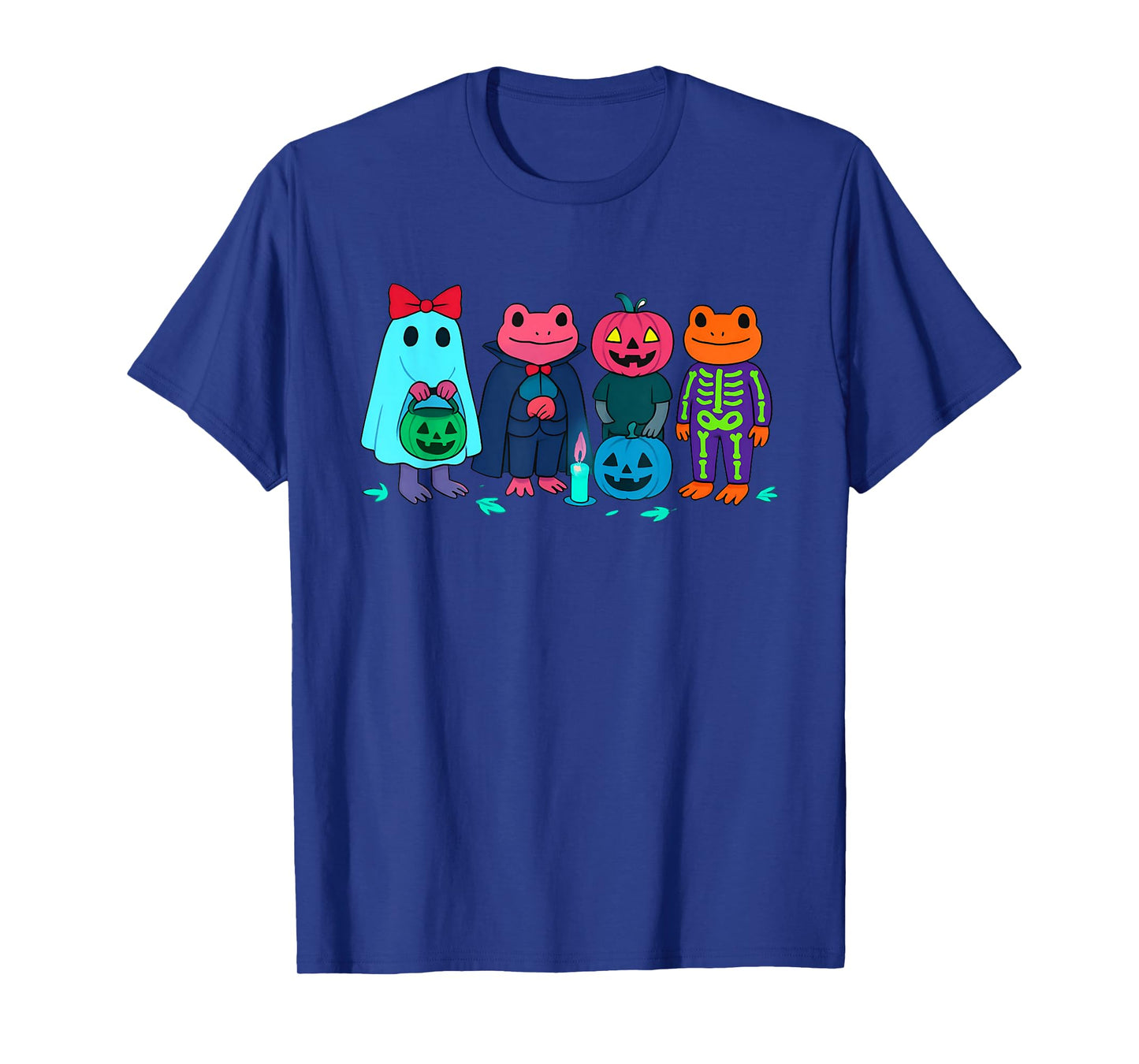Spooky Skeleton Frog Cute with Pumpkin and Creepy Vibes T-Shirt