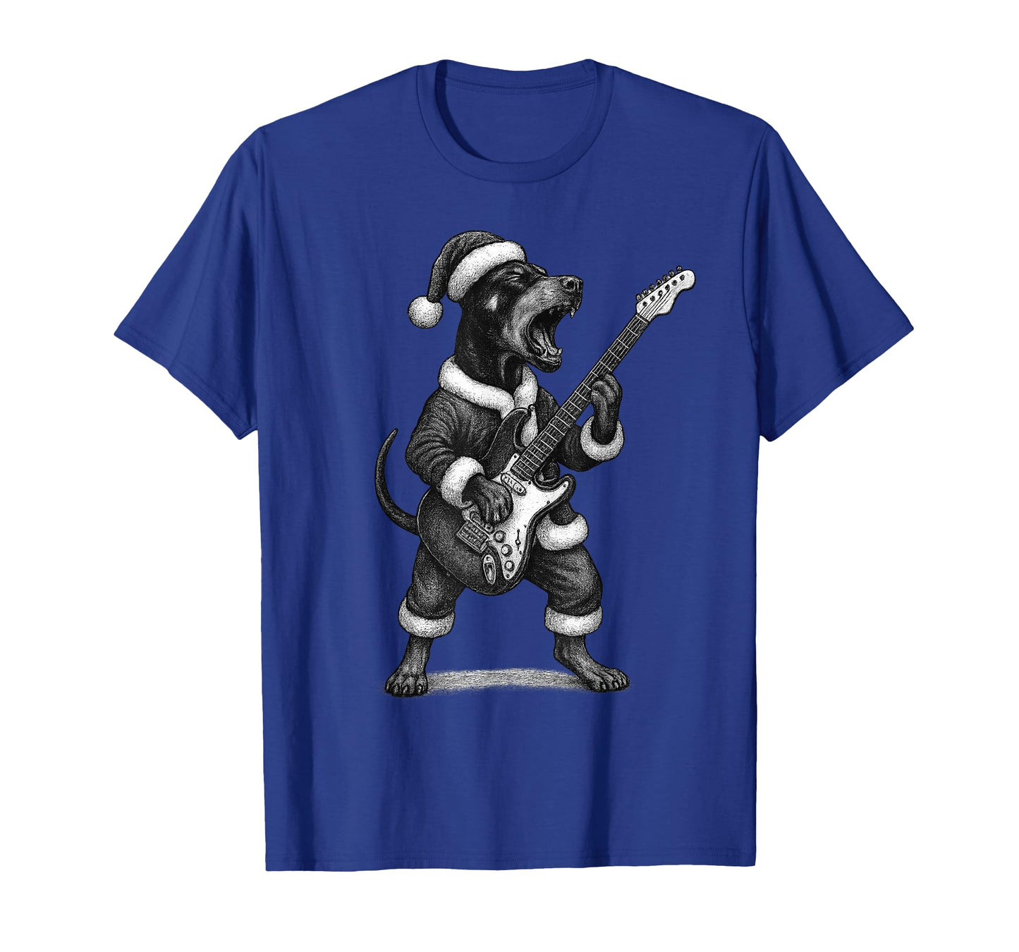 Doberman Pinscher Playing Guitar Christmas Dog Lover T-Shirt