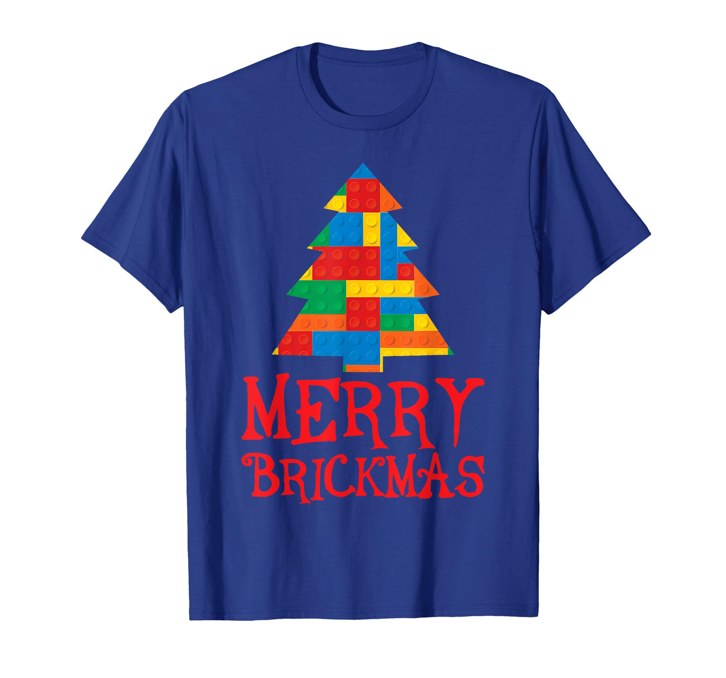 Merry Brickmas Christmas Block Building Builder Brick Master T-Shirt