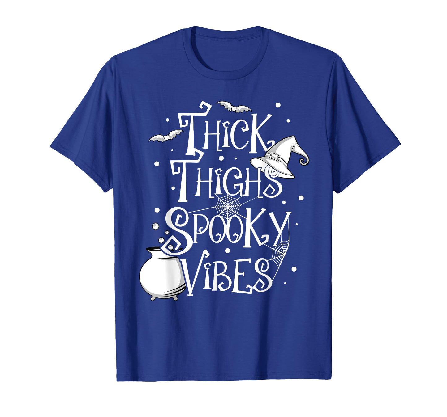 Thick Thighs Spooky Vibes Halloween Party Gym Workout Witch T-Shirt