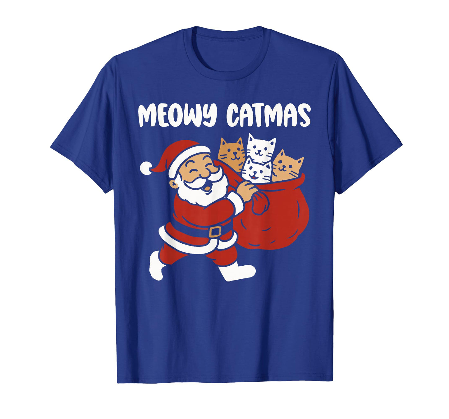 Meowy Catmas, Christmas cat Santa Claus T-Shirt