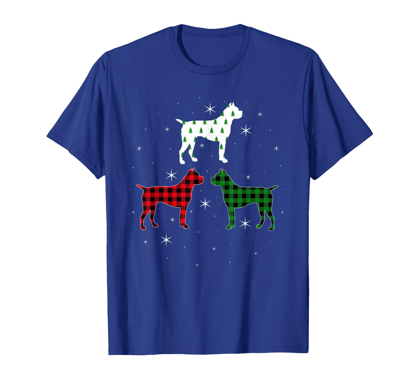 Boxer Christmas Buffalo Plaid Funny Boxer Pet Dog Lover Xmas T-Shirt