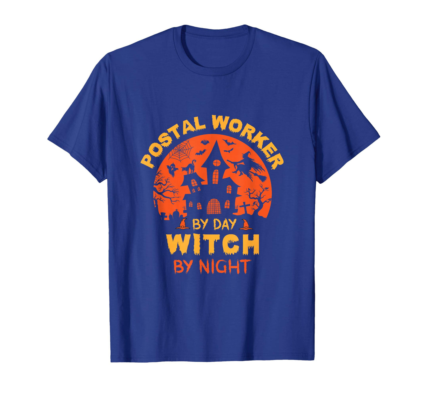 Postal Worker by Day Witch by Night Funny Halloween T-Shirt