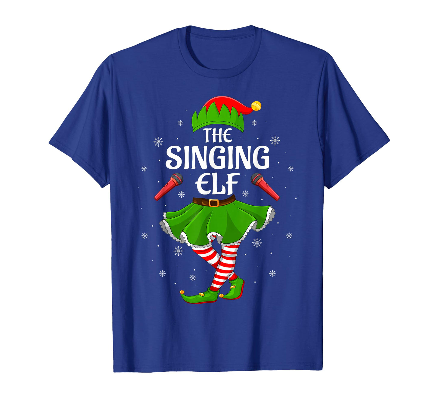 Singing Elf Christmas Family Girls Women Elf Squad Xmas T-Shirt