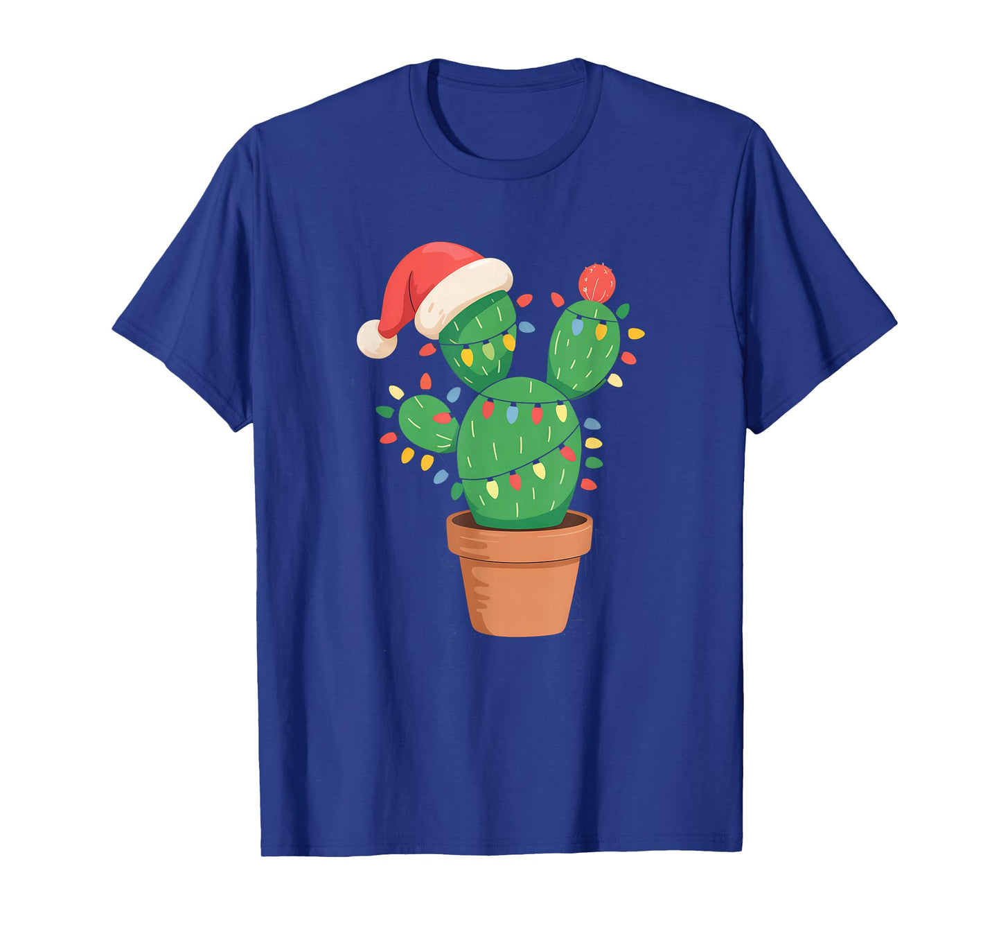Christmas Lights Cactus Lover Funny Xmas for Men Women T-Shirt