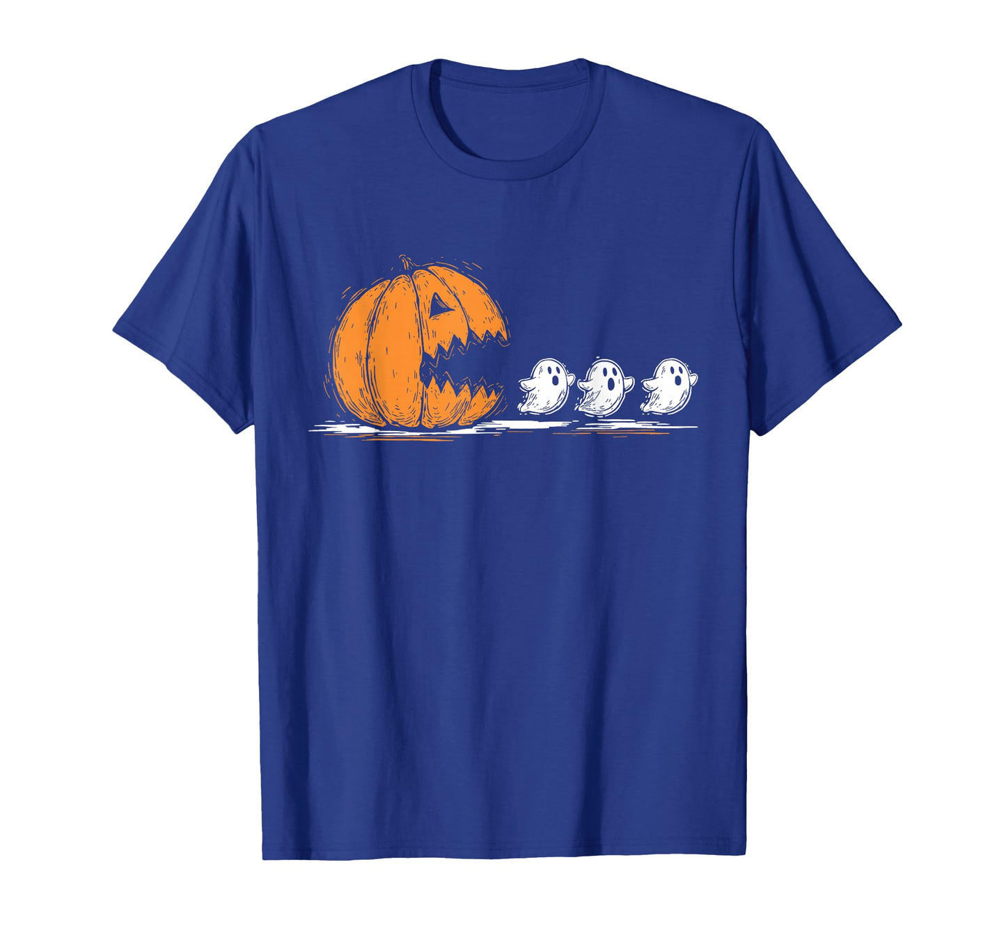 Halloween Retro Pumpkin Eating Ghost Costume Men Women T-Shirt
