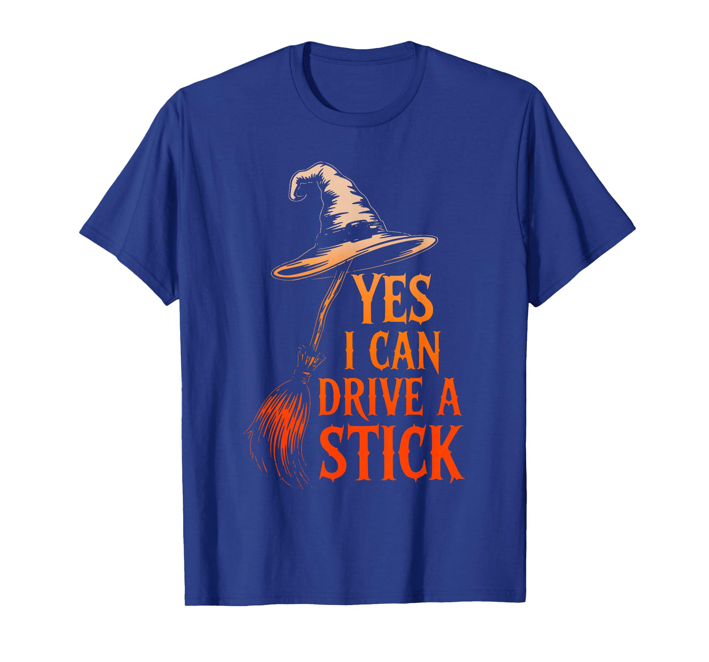 Yes I Can Drive A Stick Funny Halloween Spooky Witch T-Shirt